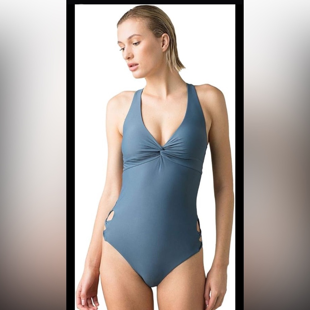 Prana Rhette Blue One-Piece Swimsuit - Nickel